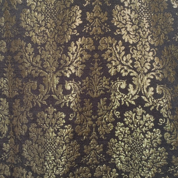 Worthington metallic gold and black brocade pencil skirt. Side zip and lined. - Picture 2 of 4
